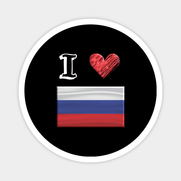 I love Flag from Russia Magnet by JG0815Designs